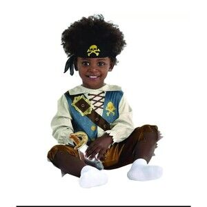 Baby Boy Pirate Halloween Costume Shipwrecked 3 Piece Set Size 12-24 months NEW
